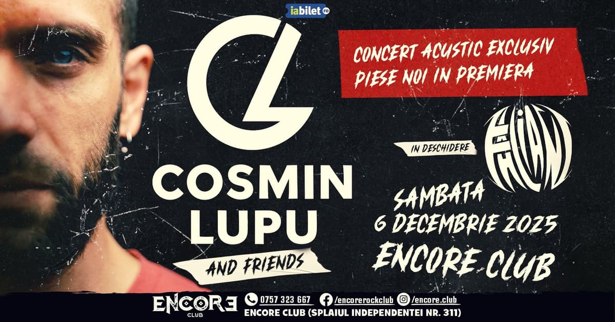 Cosmin Lupu and friends | Concert acustic exclusiv - piese noi in premiera